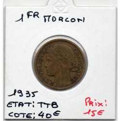 1 franc Morlon 1935 TTB, France pièce de monnaie
