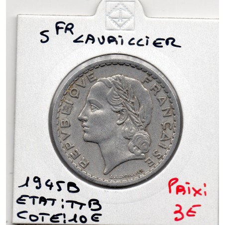 5 francs Lavrillier 1945 B Beaumont TTB, France pièce de monnaie
