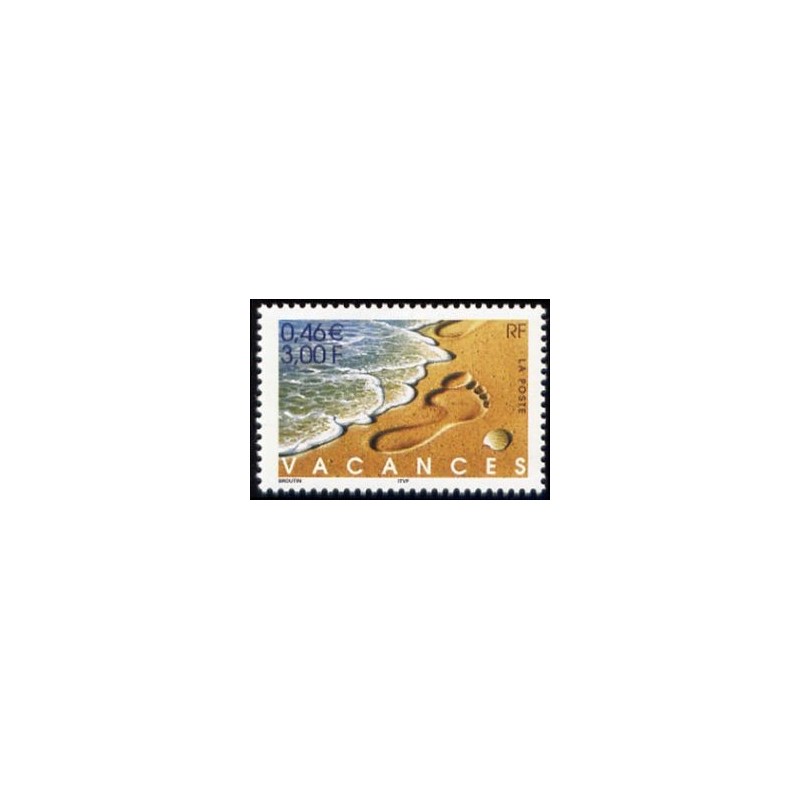 Timbre Yvert France No 3399 Bonnes vacances, issu de feuille