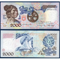 Portugal Pick N°186c, SPL Billet de banque de 2000 Escudos 1992