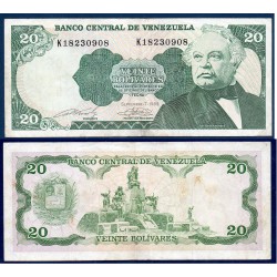 Venezuela Pick N°63b TTB, Billet de banque de 20 Bolivares 1989-1990