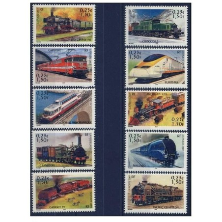 Timbre Yvert France No 3405-3414 Les légendes du rail, collection jeunesse