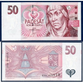Republique Tchèque P.17c, neuf Billet de 50 Korun 1997 Agnes de Boheme