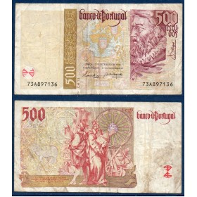 Portugal Pick N°187b, TB Billet de banque de 500 Escudos 11.9.1997