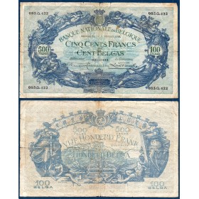 Belgique Pick N°103a, B Billet de banque de 500 Francs 100 Belgas 1927-1934