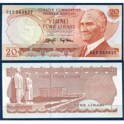 Turquie Pick N°187a, Billet de banque de 20 Lira 1974