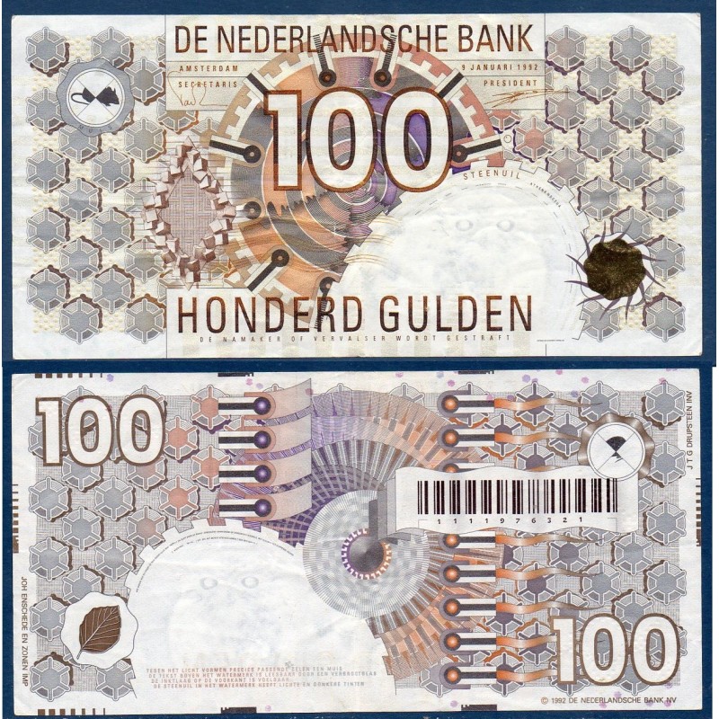 Pays Bas Pick N°101, TTB+ Billet de Banque de 100 Gulden 1992