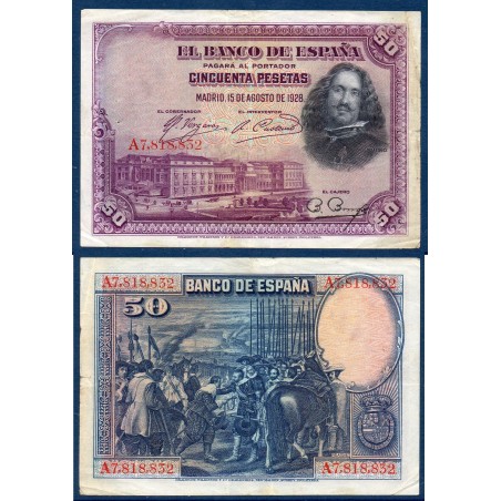 Espagne Pick N°75a, Billet de banque de 50 pesetas 1928