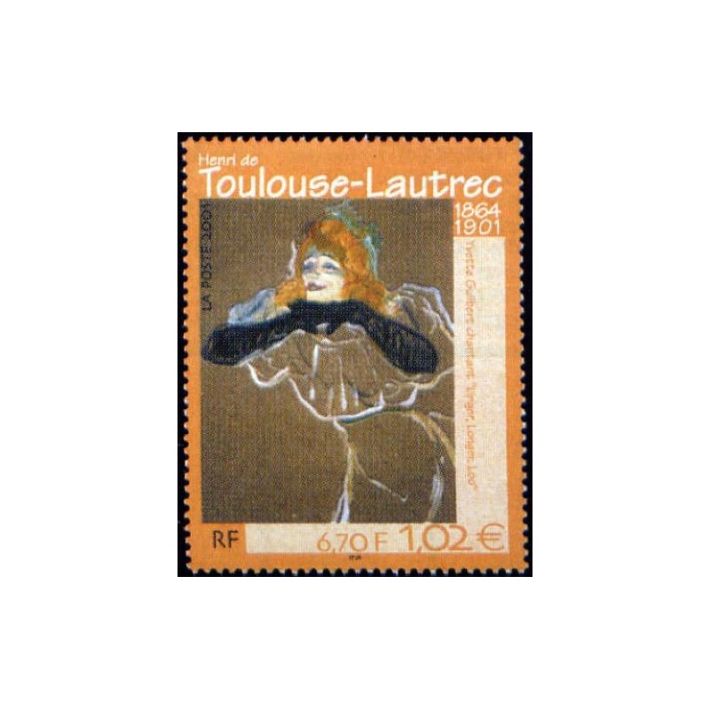 Timbre Yvert France No 3421 Henri Toulouse Lautrec