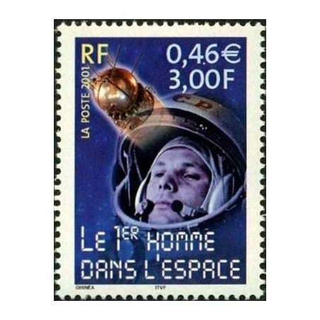 Timbre Yvert France No 3425 Sciences, le 1er homme dans l'espace