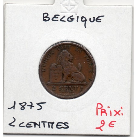 Belgique 2 centimes 1875 en français TTB, KM 35 pièce de monnaie