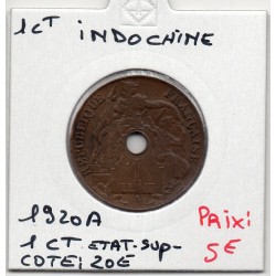 Indochine 1 cent 1920 sup-, Lec 81 pièce de monnaie