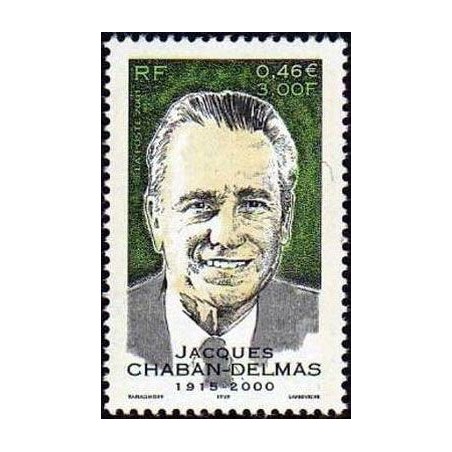 Timbre Yvert France No 3430 Jacques Chaban Delmas