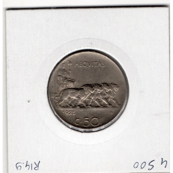 Italie 50 centesimi 1925 Lisse Sup,  KM 61.1 pièce de monnaie