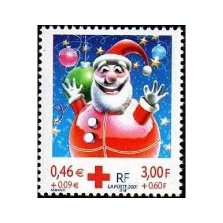 Timbre Yvert France No 3436a Croix rouge fetes de fin d'année, issu de carnet