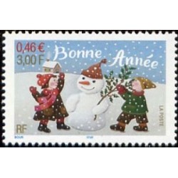 Timbre Yvert France No 3437 Bonne année Issu de feuille