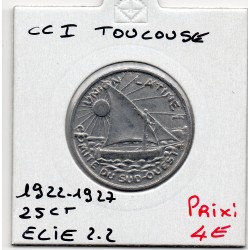 25 centimes Toulouse de la chambre de commerce 1922-1933 pièce de monnaie