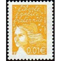 Timbre Yvert France No 3443 Marianne de Luquet 0.01€ jaune