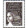 Timbre Yvert France No 3444 Marianne de Luquet 0.02€ bistre