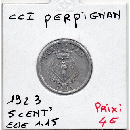 5 centimes Perpignan de la chambre de commerce 1921 pièce de monnaie