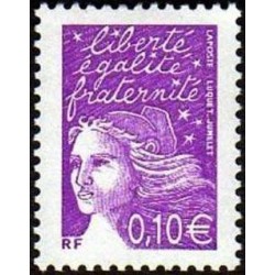 Timbre Yvert France No 3446 0.10€ violet rouge