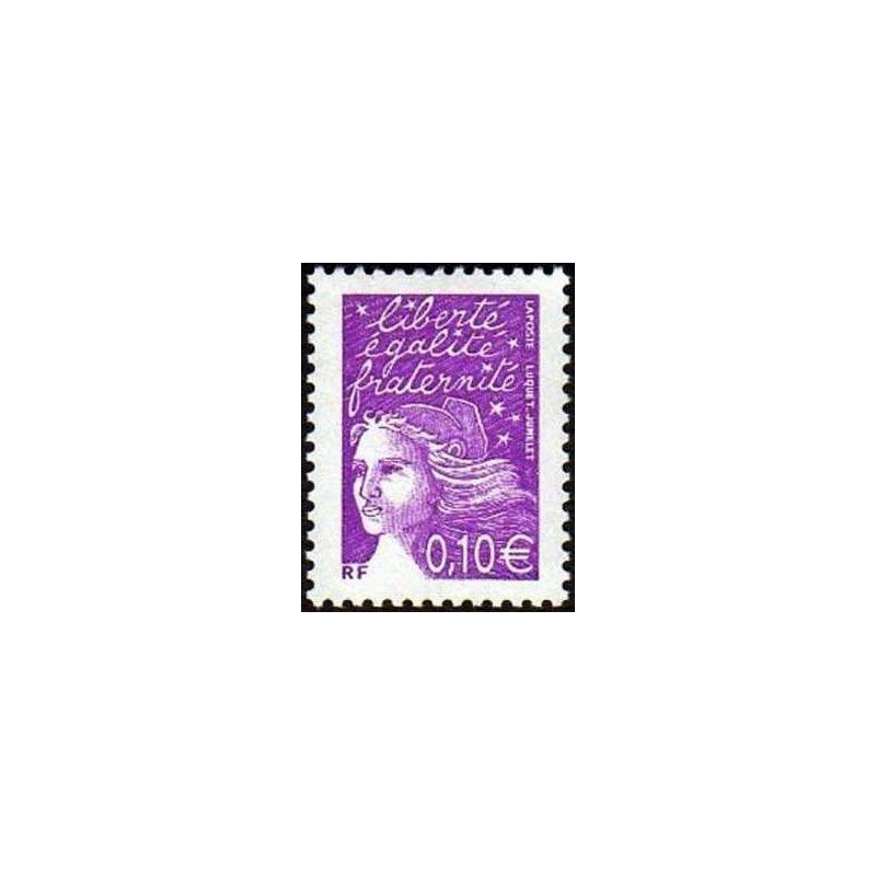 Timbre Yvert France No 3446 0.10€ violet rouge