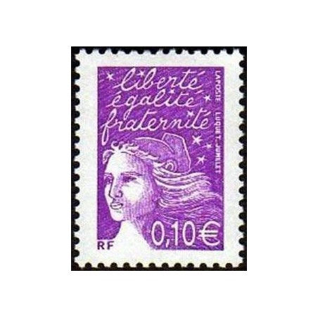 Timbre Yvert France No 3446 0.10€ violet rouge