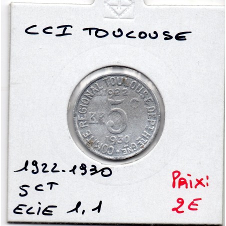 5 centimes Toulouse de la chambre de commerce 1922-1930 pièce de monnaie