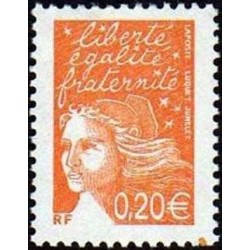 Timbre Yvert France No 3447 Marianne de Luquet 0.20€ orange