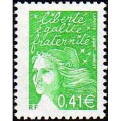 Timbre Yvert France No 3448 Marianne de Luquet 0.41€ vert