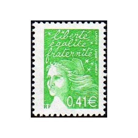 Timbre Yvert France No 3448 Marianne de Luquet 0.41€ vert