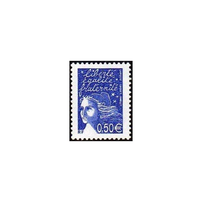 Timbre Yvert France No 3449 Marianne de Luquet 0.50€ bleu nuit