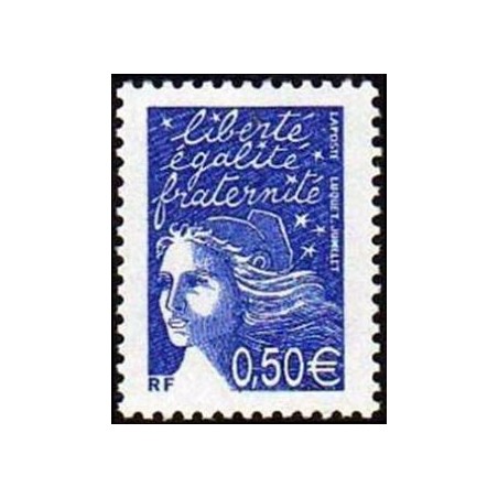 Timbre Yvert France No 3449 Marianne de Luquet 0.50€ bleu nuit