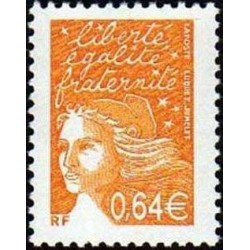 Timbre Yvert France No 3452 Marianne de Luquet 0.64€ orange foncé