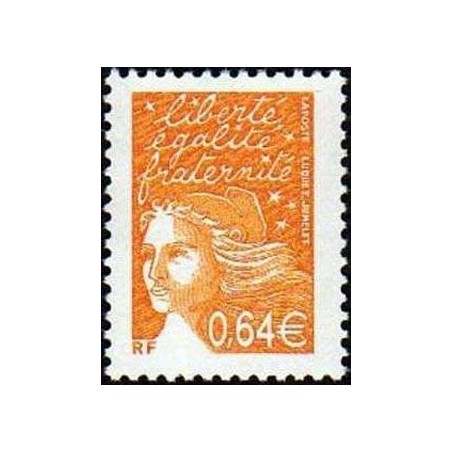 Timbre Yvert France No 3452 Marianne de Luquet 0.64€ orange foncé
