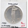 Andorre 20 diners 1987, Spl KM 39 pièce de monnaie