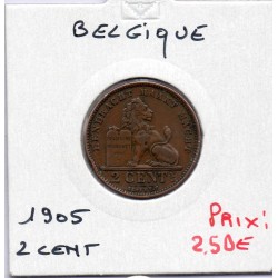 Belgique 2 centimes 1905 en Flamand TTB, KM 36 pièce de monnaie