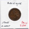 Belgique 2 centimes 1905 en Flamand TTB, KM 36 pièce de monnaie