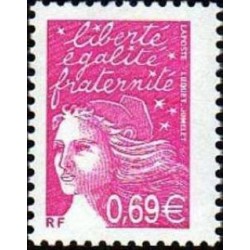 Timbre Yvert France No 3454 Marianne de Luquet 0.69€ rose