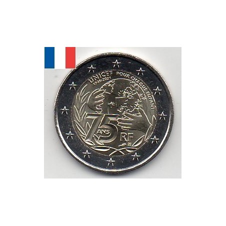 2 euro commémorative France 2021 Unicef  piece de monnaie €