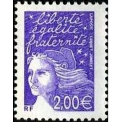 Timbre Yvert France No 3457 Marianne de Luquet 2€ violet