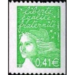 Timbre Yvert France No 3458 Marianne de Luquet 0.41€ vert issu de roulette