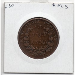 Inde Britannique 1/2 anna 1835 Bombay B+, KM 447 pièce de monnaie