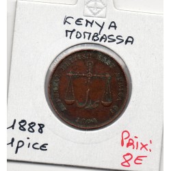 Kenya Mombasa Pice 1888 TTB, KM 1 pièce de monnaie