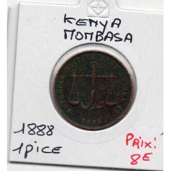 Kenya Mombasa Pice 1888 TTB, KM 1 pièce de monnaie