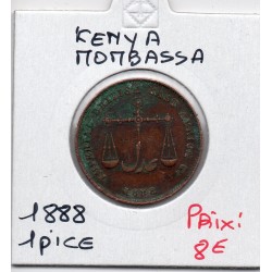 Kenya Mombasa Pice 1888 TTB, KM 1 pièce de monnaie