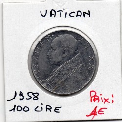 Vatican Pie XII 100 lire 1958 Sup, KM 55 pièce de monnaie