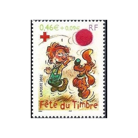 Timbre Yvert France No 3468 Fete du timbre, boule et bill 0.46€ +0.09€ issu de carnet