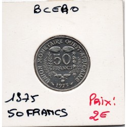 Etats Afrique Ouest 50 francs 1975 Sup+ KM 6 pièce de monnaie