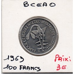 Etats Afrique Ouest 100 francs 1969 Sup+ KM 4 pièce de monnaie